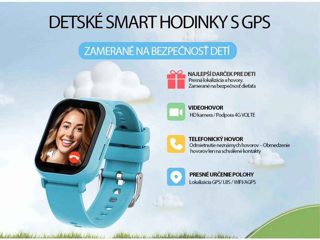 Detské smart hodinky Carneo GUARDKID+ 4G Tiny - modré