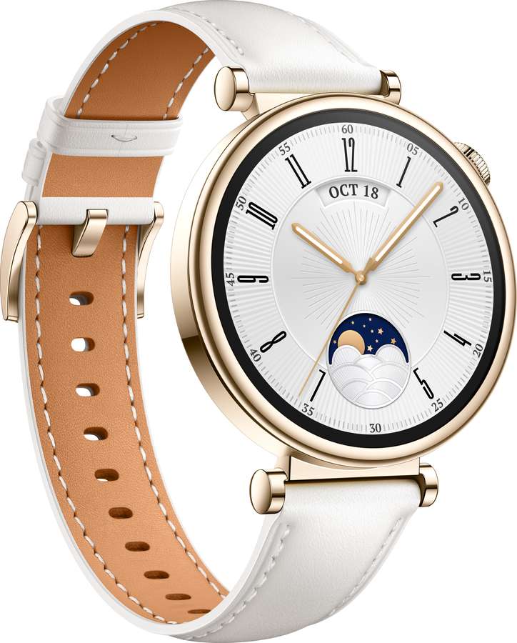 55020BJB HUAWEI WATCH GT4 41 mm Gold/White leather strap Aurora-B19L