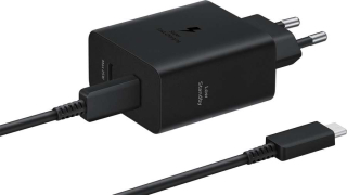 Samsung cestovná nabíjačka EP-T5020XBEGEU, 50W + USB-C/USB-C kabel 5A 1.8m Super Fast, čierny