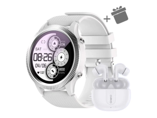 Smart hodinky Carneo ATHLETE GPS - strieborné + slúchadlá