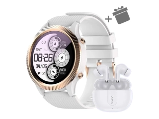 Smart hodinky Carneo ATHLETE GPS - zlaté + slúchadlá